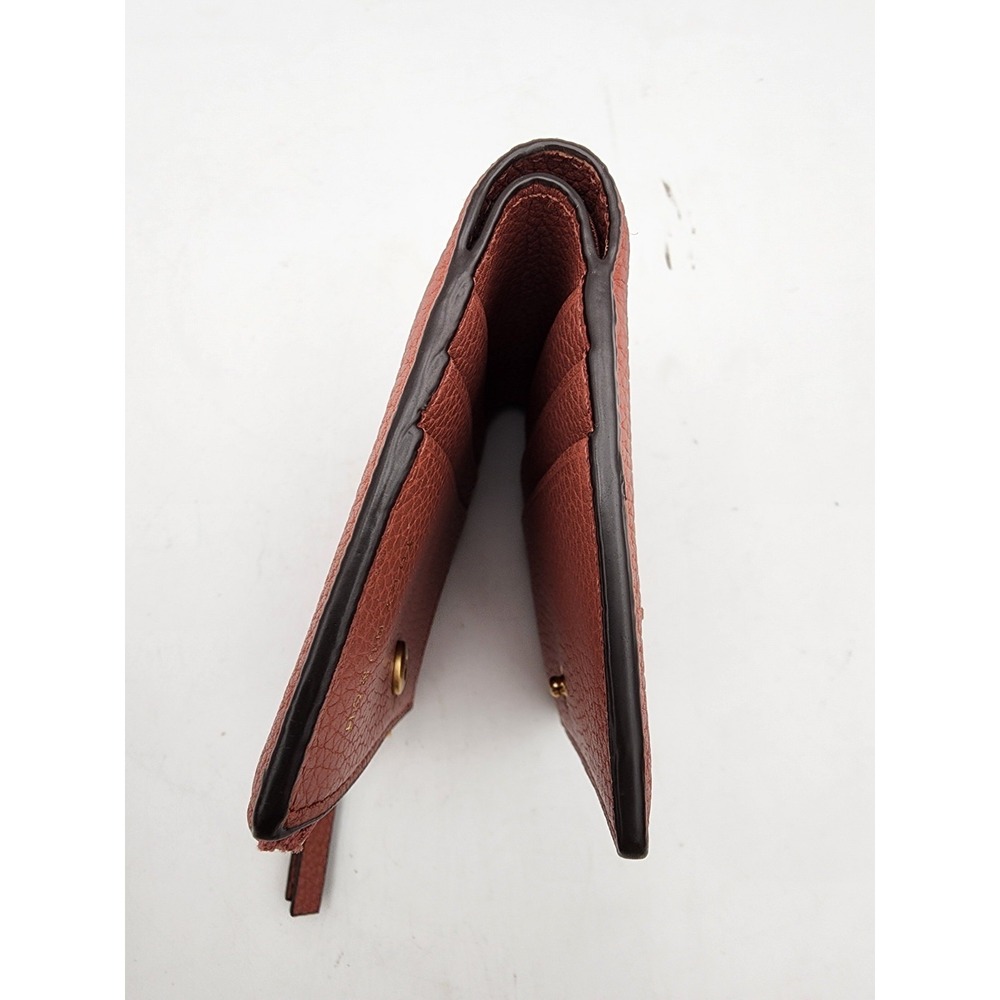 Tory Burch McGraw Mini Bifold Pebbled Leather Wallet Rosewood - Picture 11 of 14